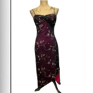 Vtg Dark Fairy asymmetrical dress embroidery late 90s Y2K Goth vamp sizing below